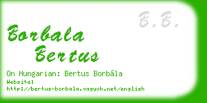 borbala bertus business card