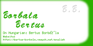 borbala bertus business card